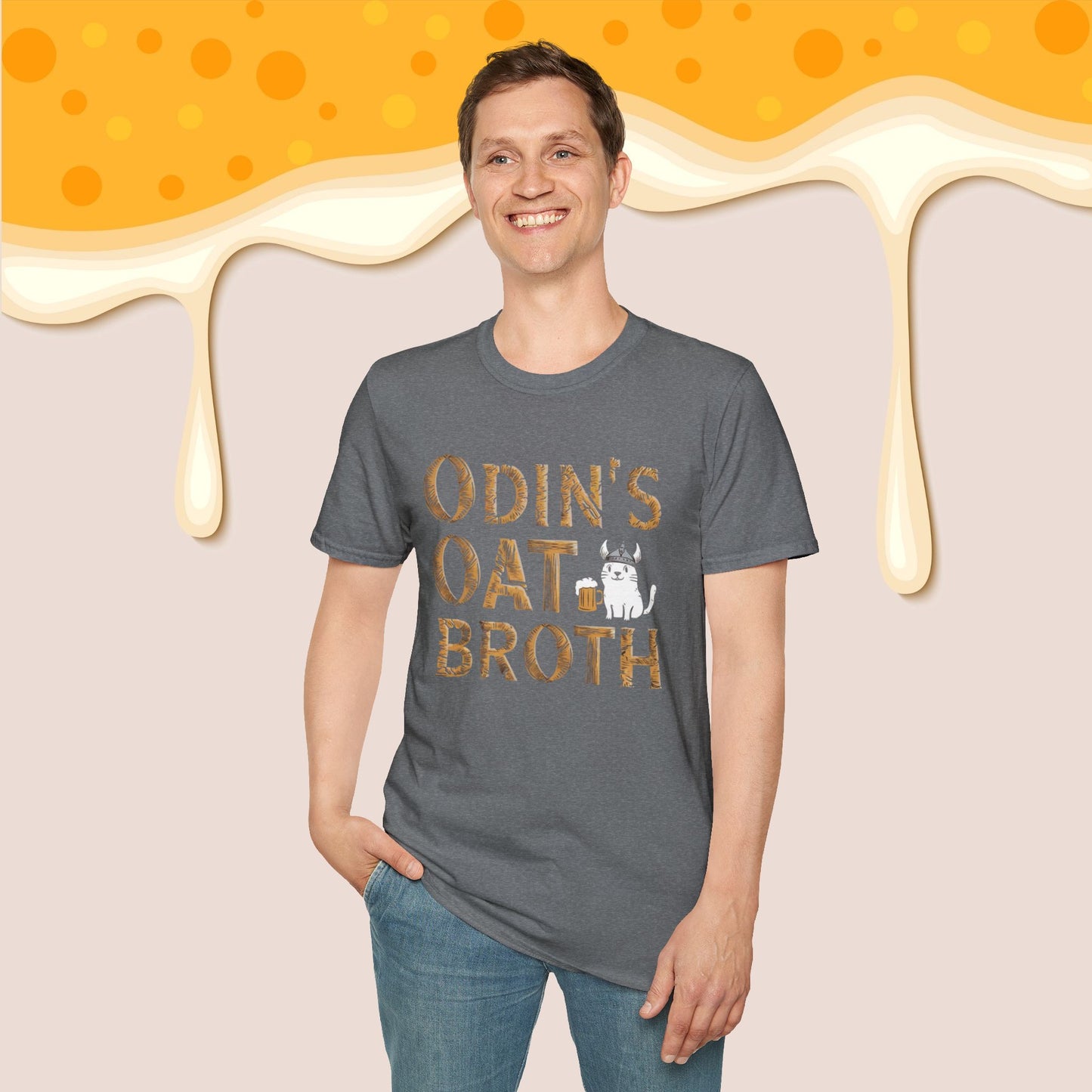 Odin Oat Broth Cotton Crew Neck Men Tshirt