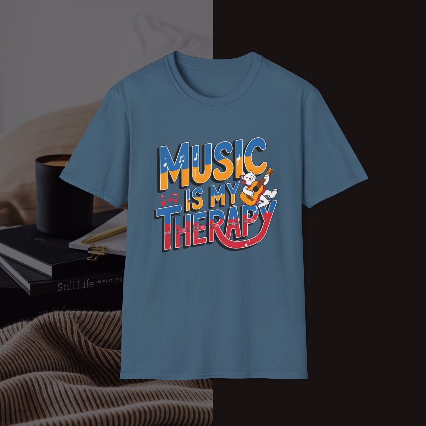 Music Is My Therapy Music Idiom Unisex Softstyle T-Shirt
