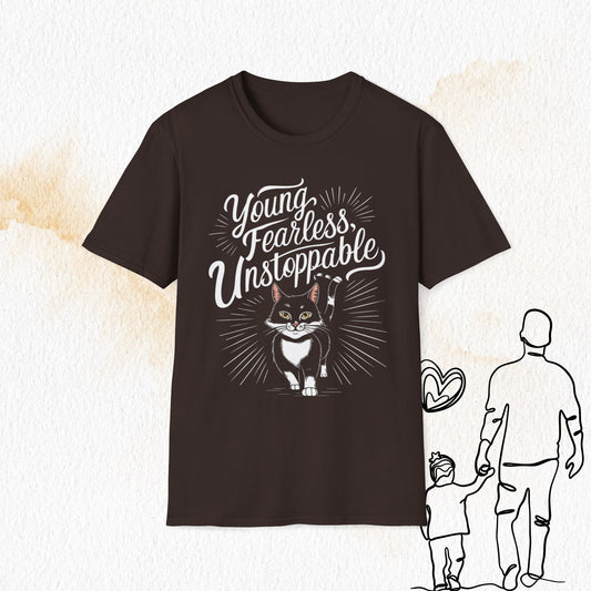Young Fearless Unstoppable Crew Neck Cotton Men Tshirt
