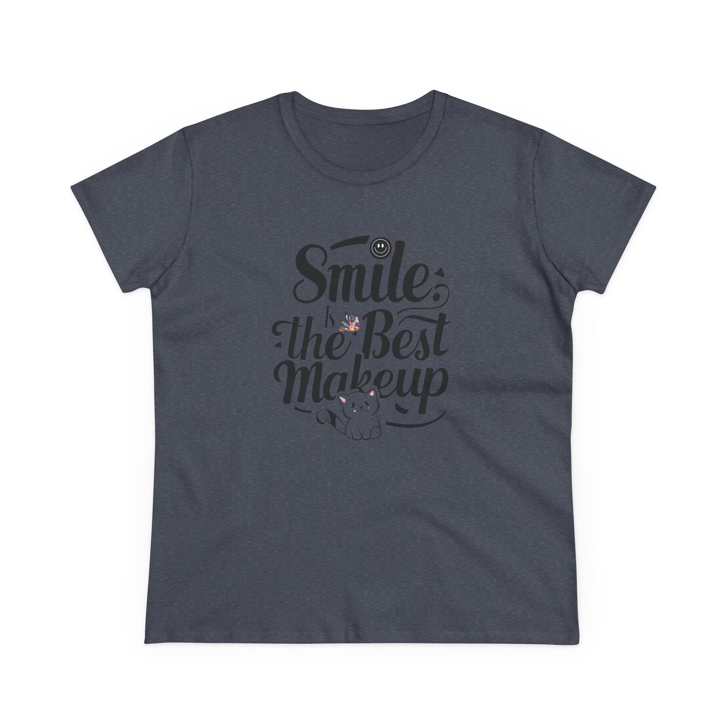 Smile Is The Best Makeup Women Cotton Tshirt