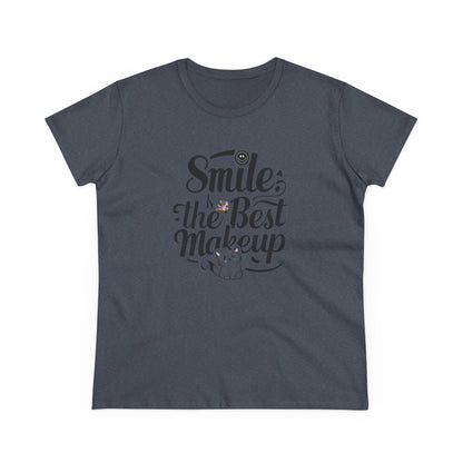 Smile Is The Best Makeup Women Cotton Tshirt