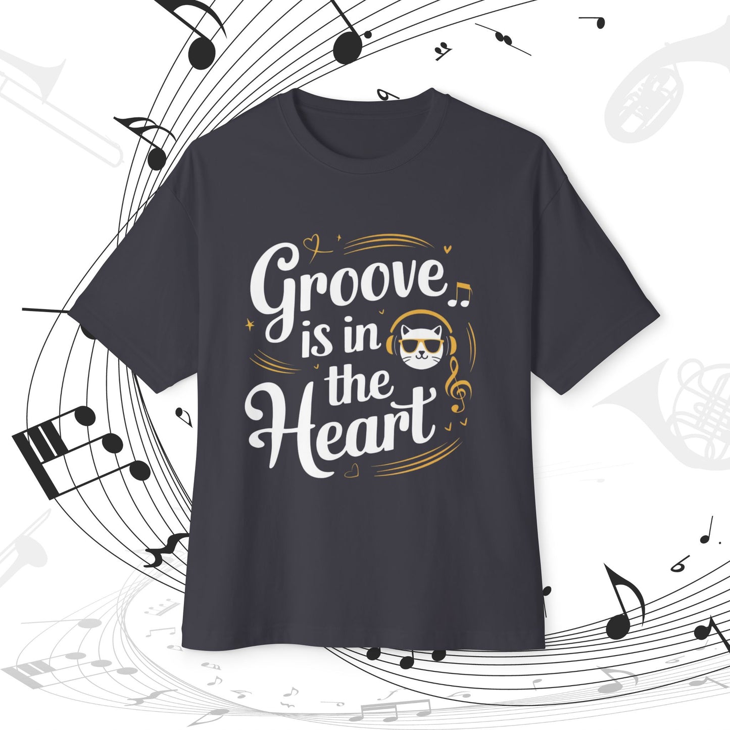 Not Groove In The Heart Unisex Music Oversized Boxy Tee