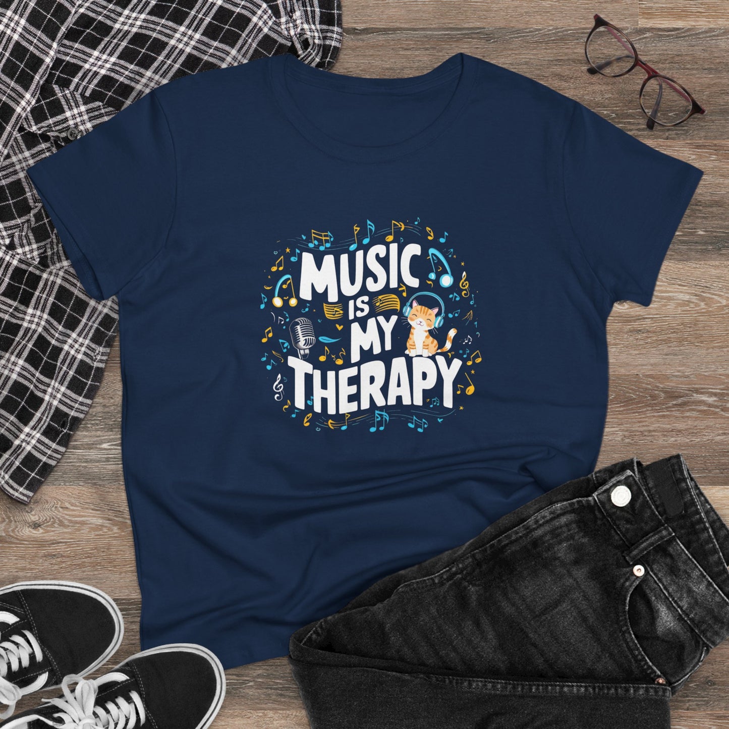 Music Is My Therapy Women Tshirts