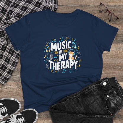 Music Is My Therapy Women Tshirts