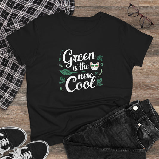Green Is The New Cool Cotton Women Tshirt