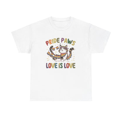 Pride Paws Love Is Love LGBT Pride Promoting Pride Equality and Love LGBT Cotton TShirt