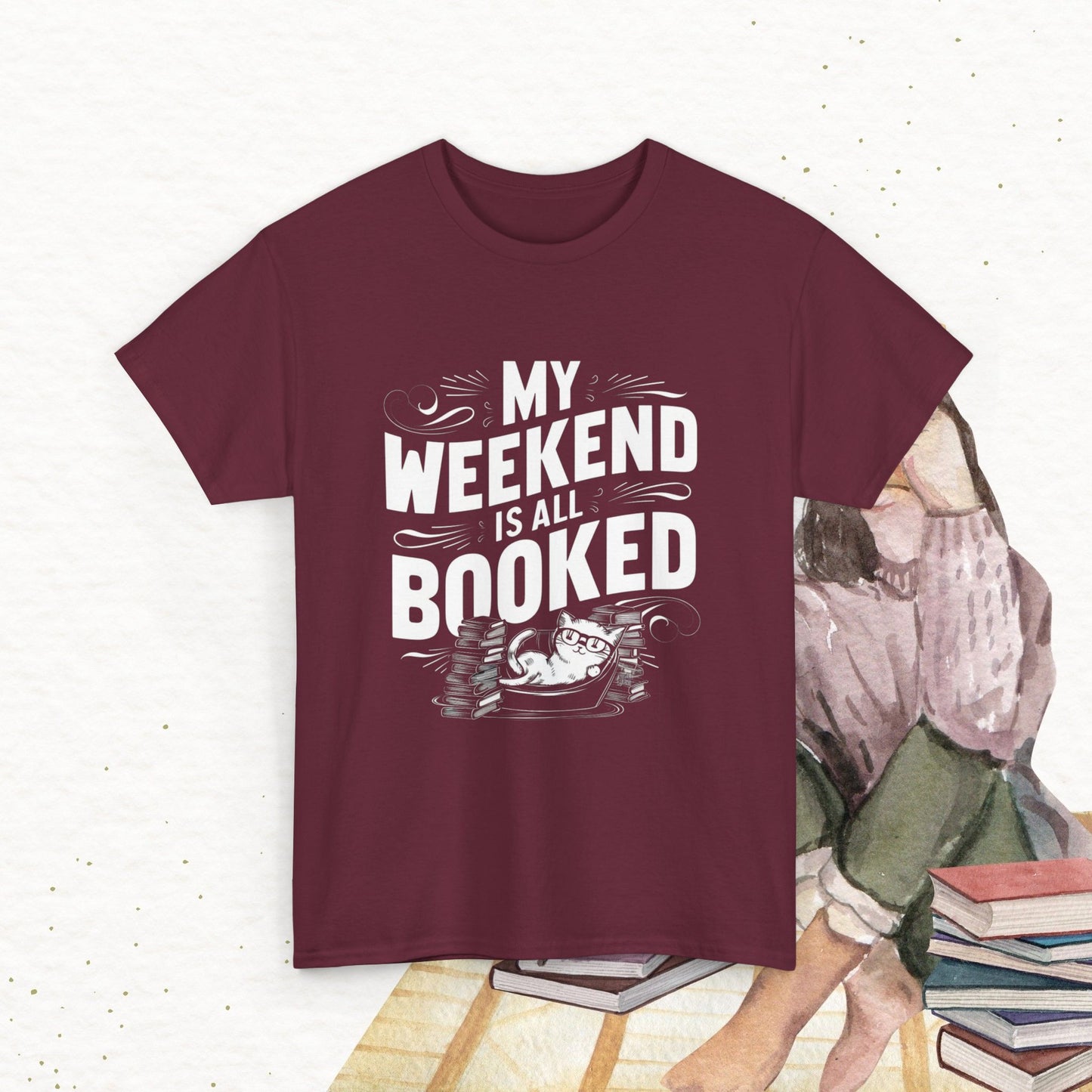 Book Lovers My Weekend Is All Booked Cotton Tshirt