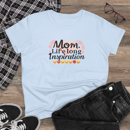 Mom Life Long Inspiration Women Cotton Tshirt