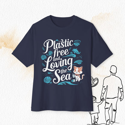 Plastic Free Loving Ocean Unisex Oversized Boxy Tshirts
