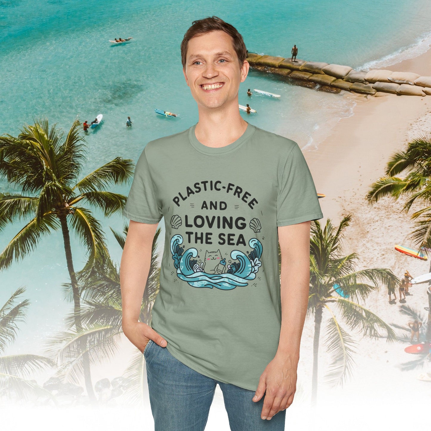 Plastic Free Ocean Cotton T-Shirt