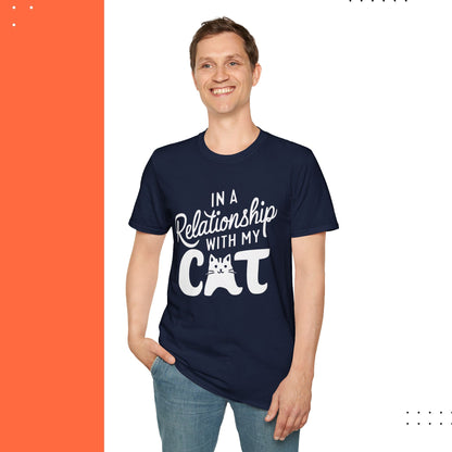 In A Relationship With Cat Cotton Men Tshirt