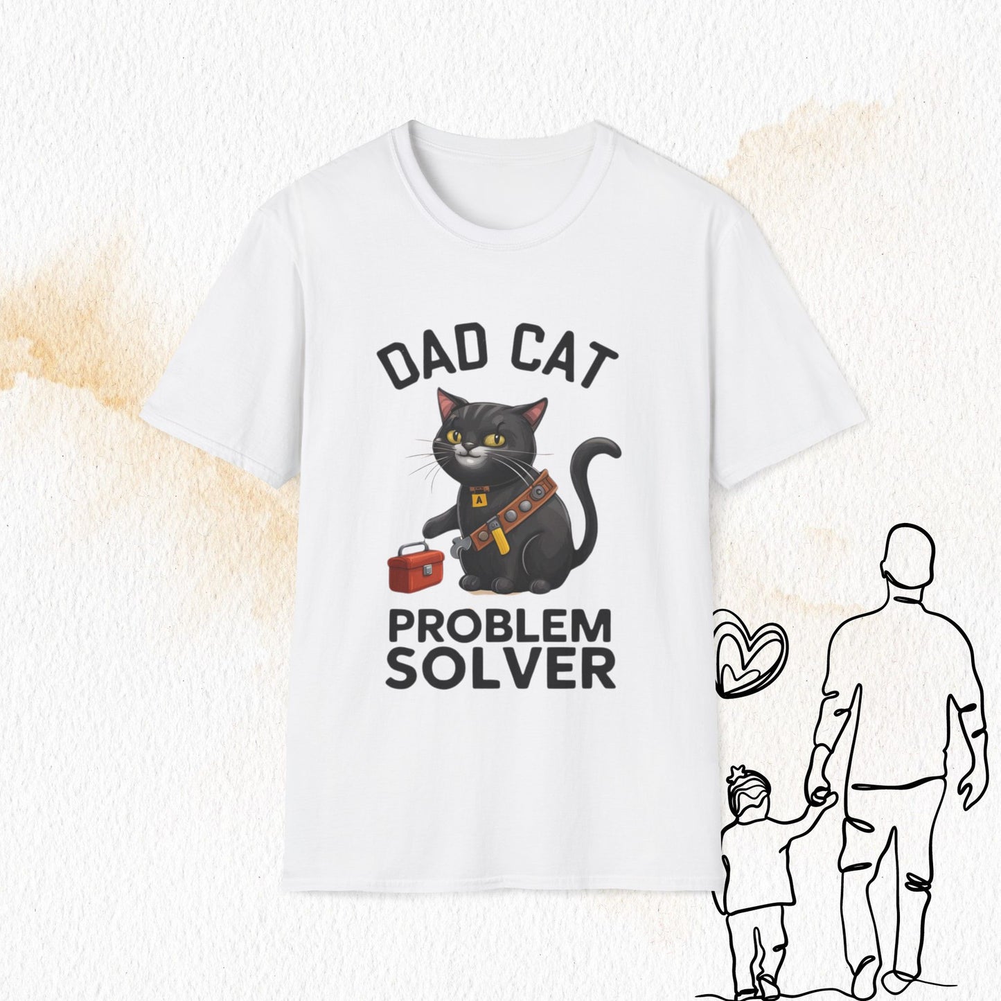 Dad Cat Problem Solver Cotton Men Tshirt