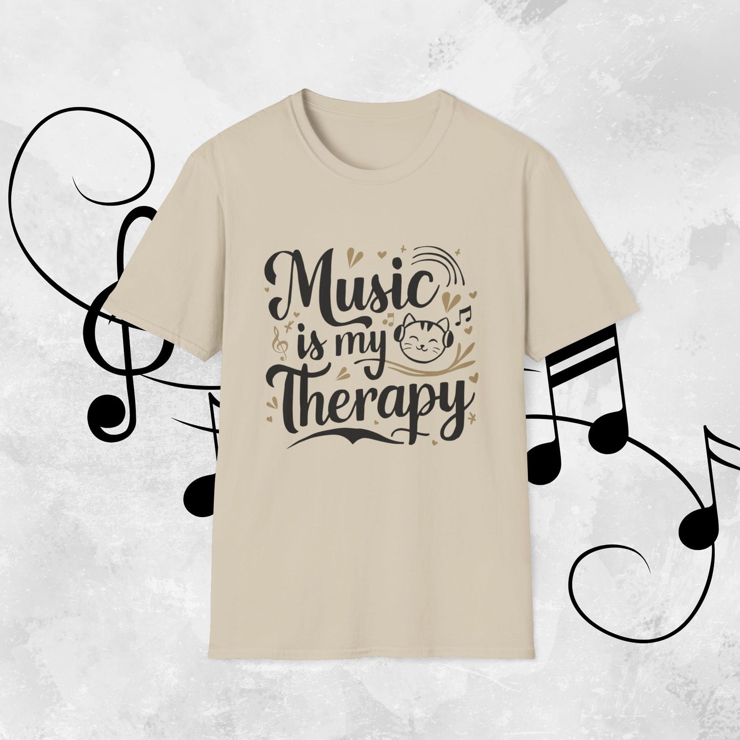 Music Is My Therapy Cotton Men T-Shirt