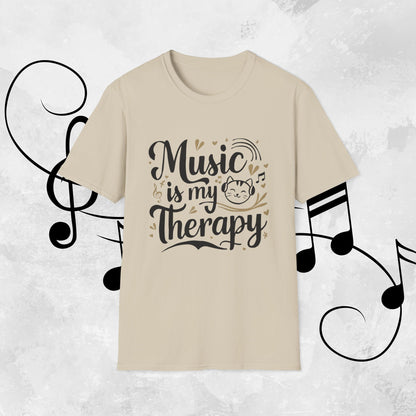 Music Is My Therapy Cotton Men T-Shirt
