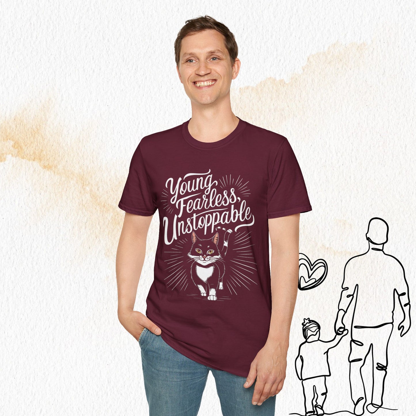 Young Fearless Unstoppable Crew Neck Cotton Men Tshirt