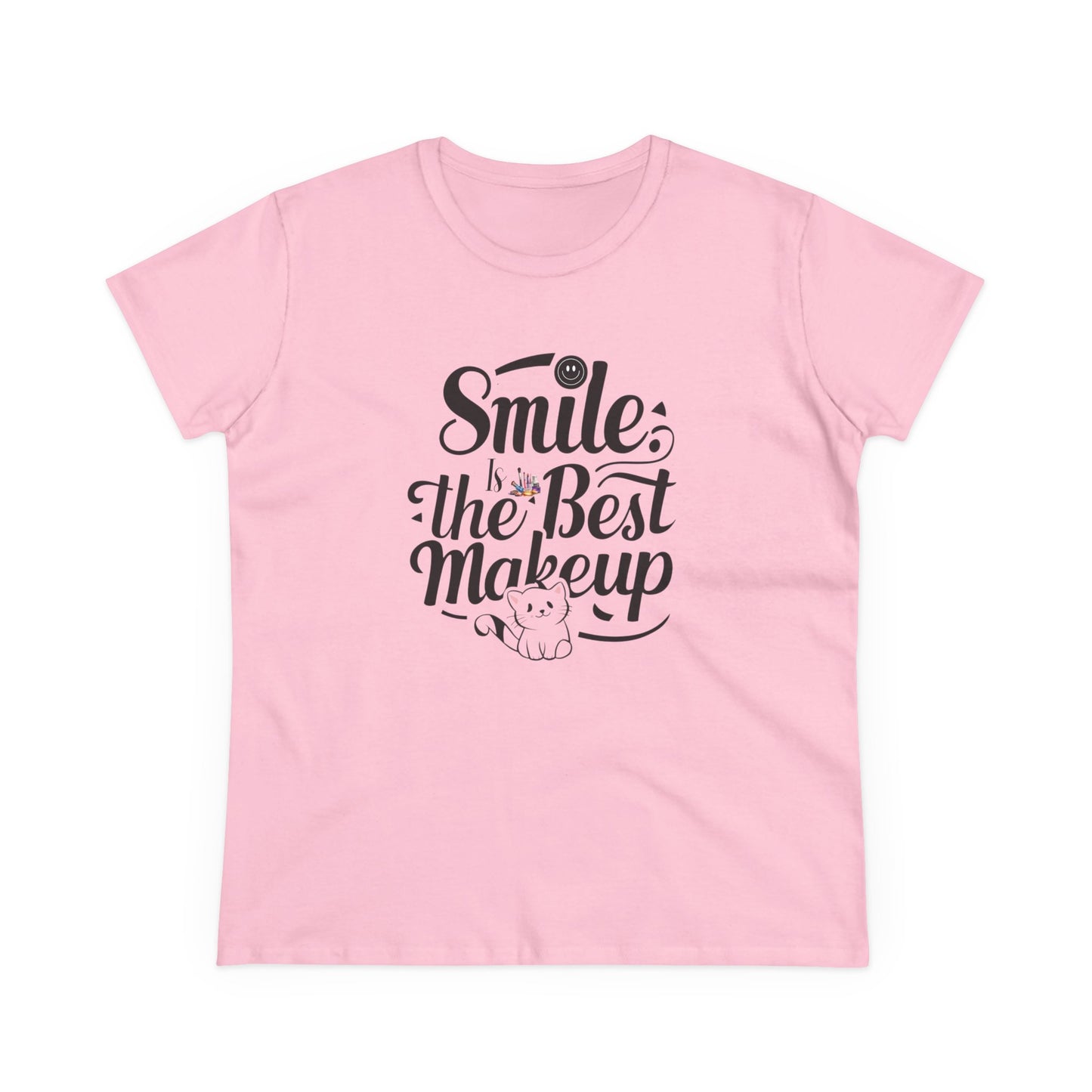 Smile Is The Best Makeup Women Cotton Tshirt