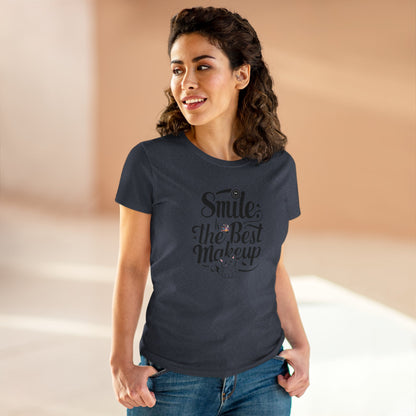 Smile Is The Best Makeup Women Cotton Tshirt