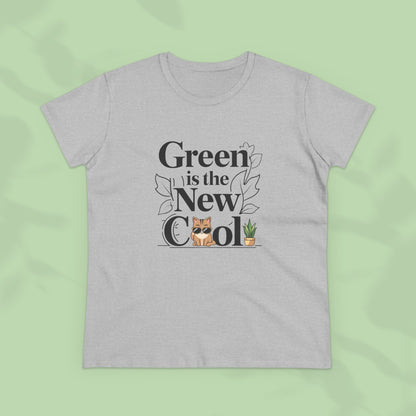 Green Is The New Cool Women Cotton Tshirt