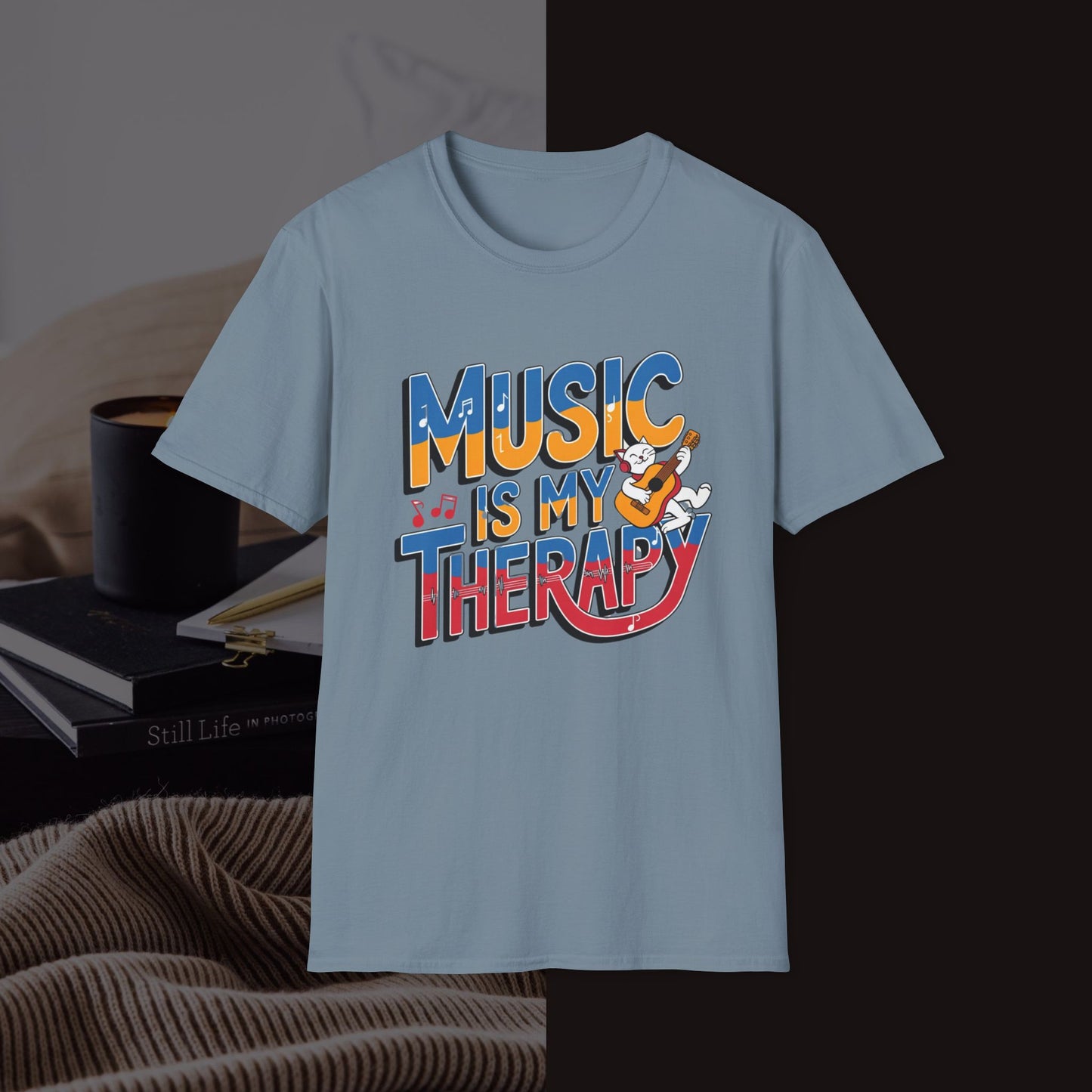 Music Is My Therapy Music Idiom Unisex Softstyle T-Shirt