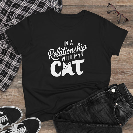 In Relationship With Cat Women Graphic Tees