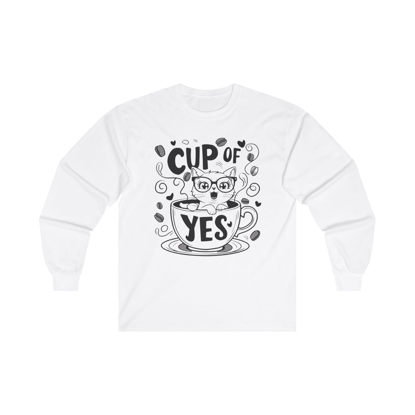 Cup Of Yes Cotton Long Sleeve Tshirt