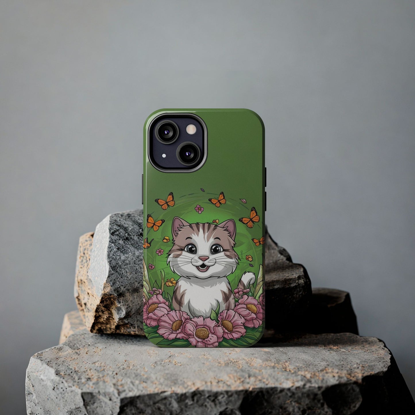 Green Mewsic Wireless Charging Support Tough Case