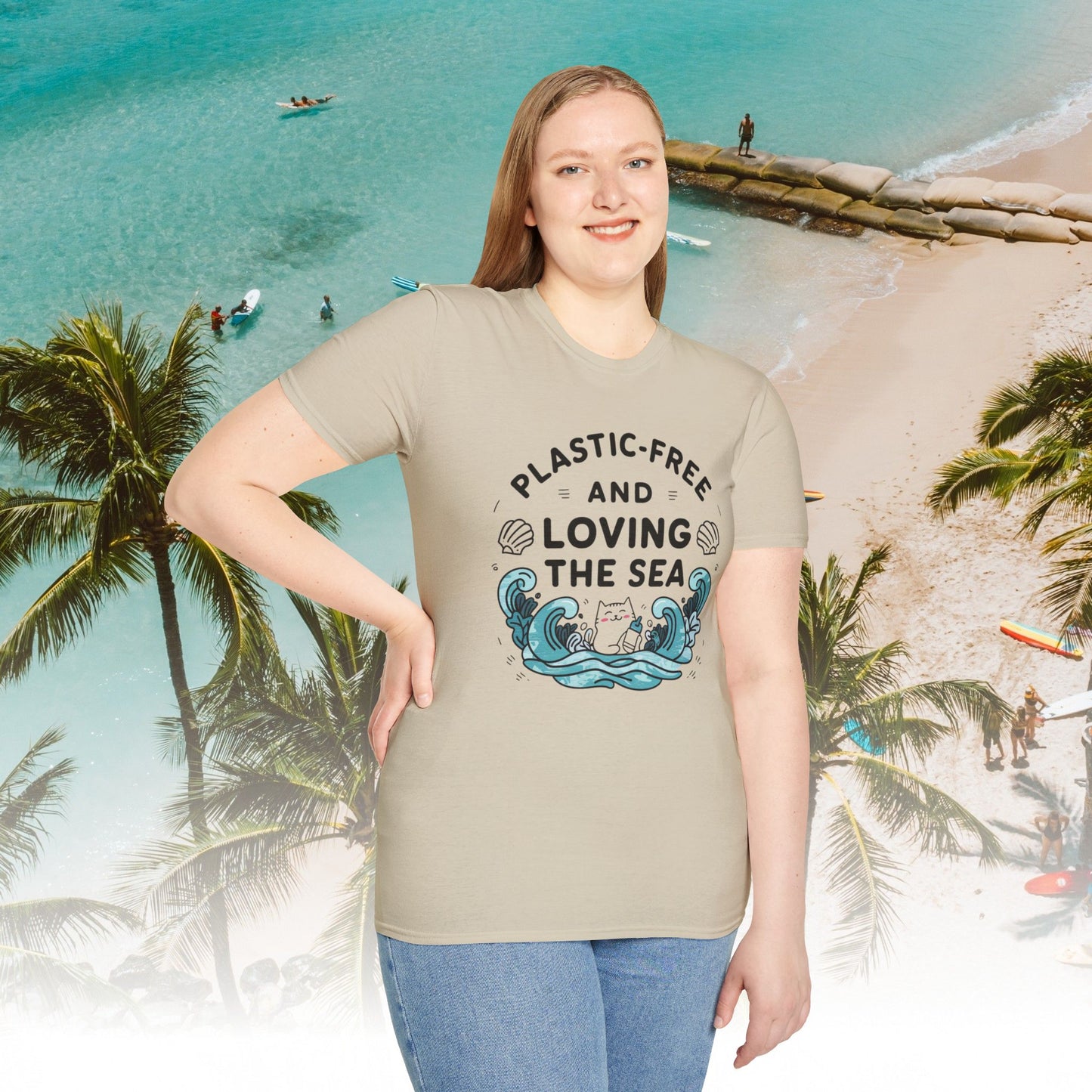 Plastic Free Ocean Cotton T-Shirt