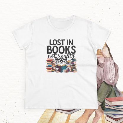 Lost In Book Not Reality Women Cotton Tshirt