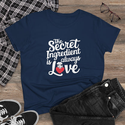 Secret Ingredient Is Love  Women Cotton Tshirt