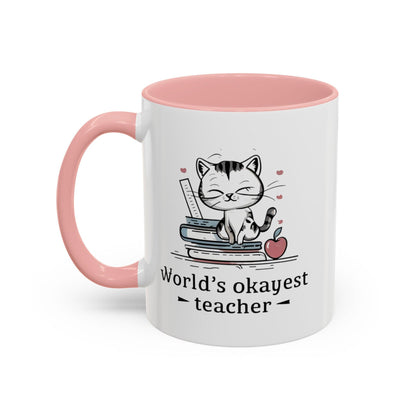 Billien Pawsome Teacher Printify 11 oz 11oz accent mug Coffee Mugs Holiday Picks Home & Living Kitchen Mugs Spring Essentials two tone White base