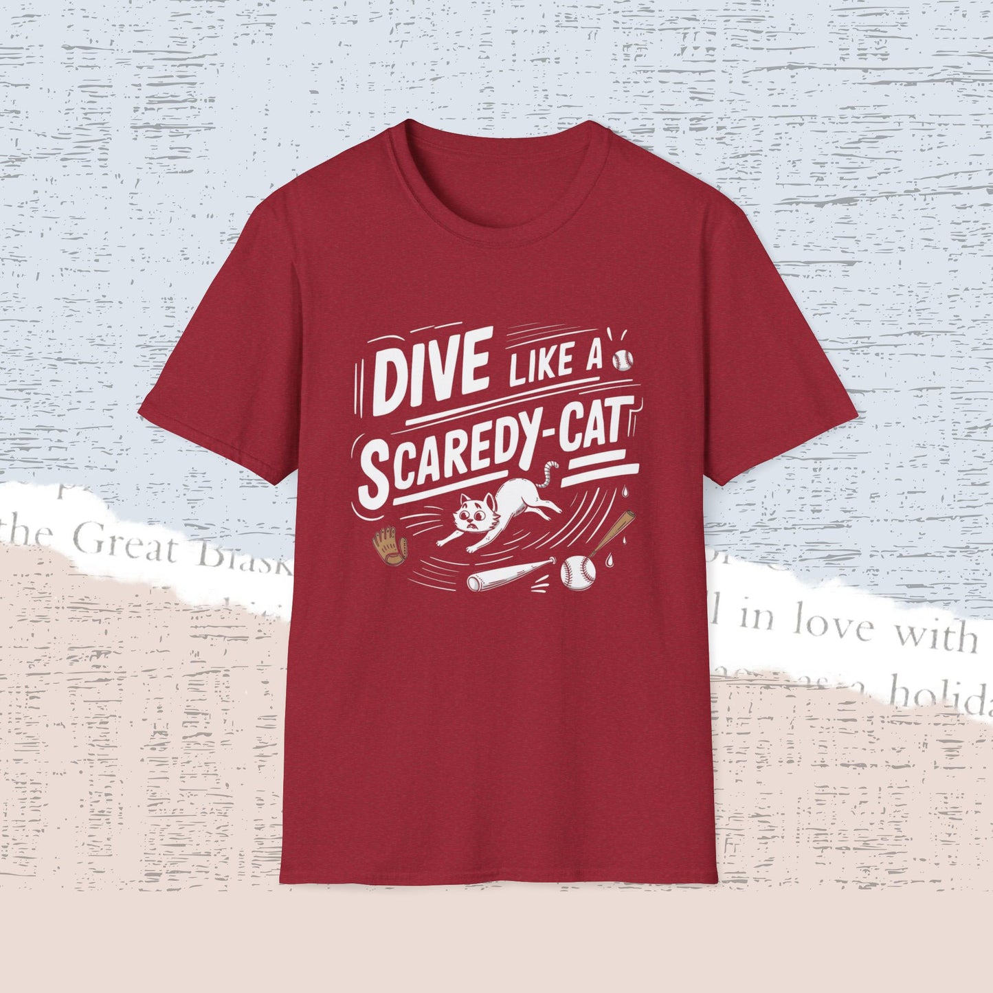 Dive Like Scaredy Cat Cotton Crew Neck Men Tshirt