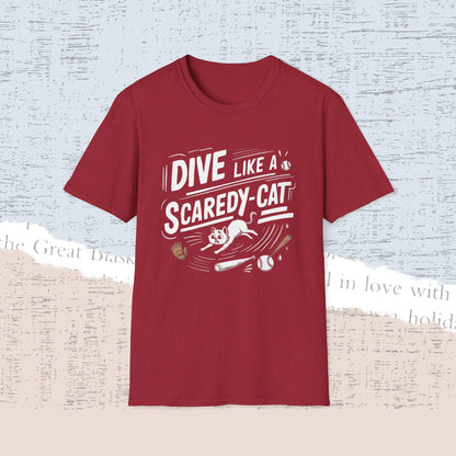 Dive Like Scaredy Cat Cotton Crew Neck Men Tshirt