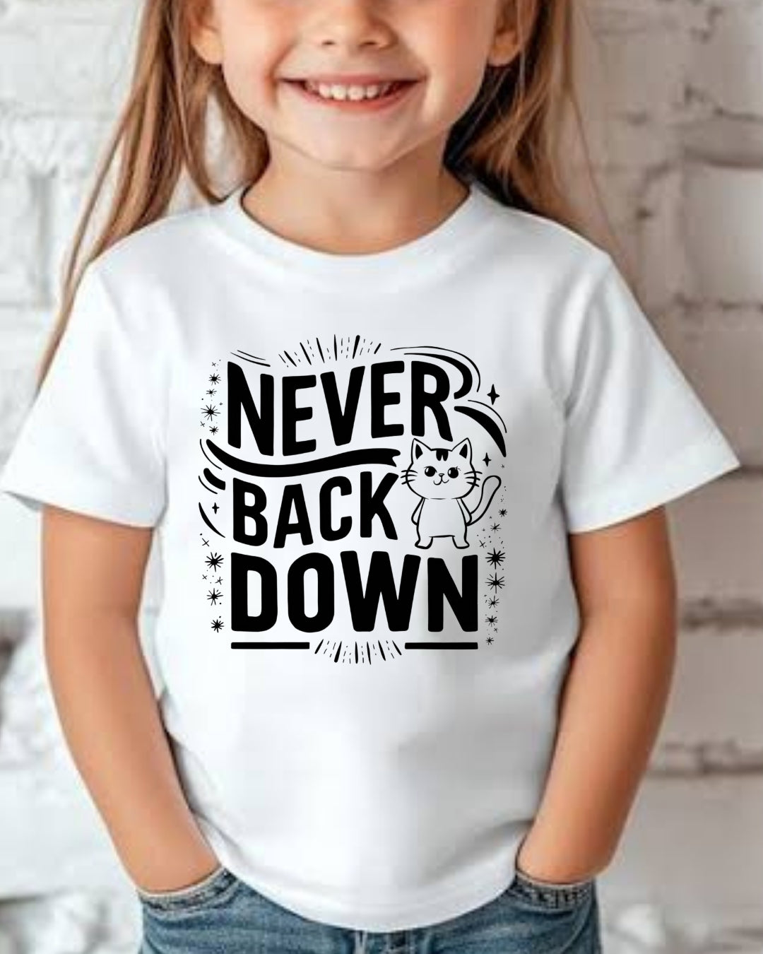 Never Back Down Youth Heavy Cotton T-Shirt