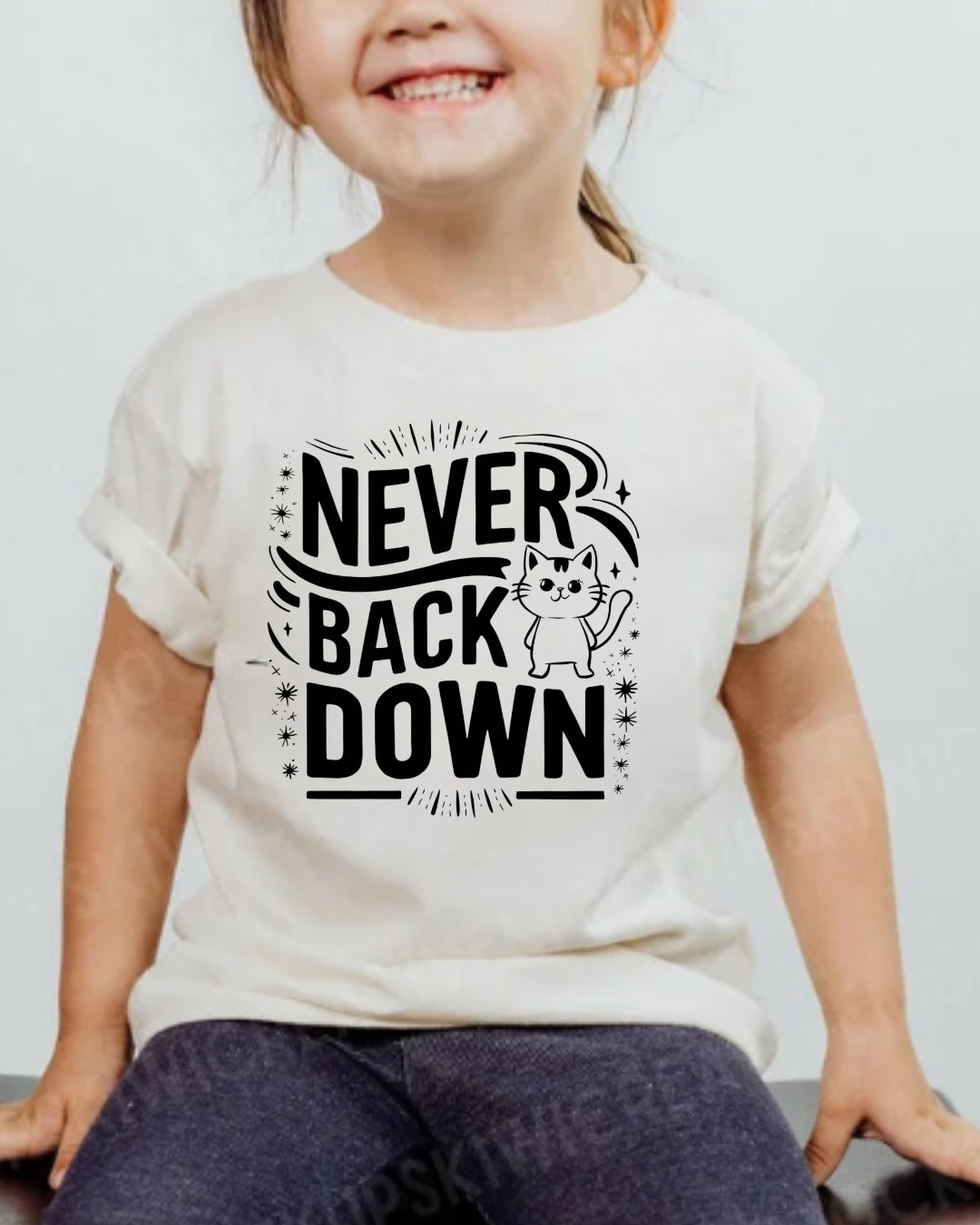 Never Back Down Youth Heavy Cotton T-Shirt
