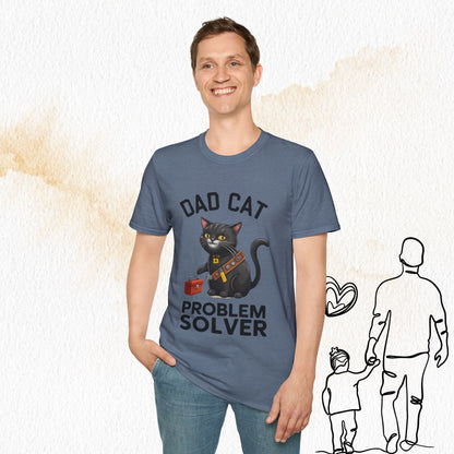Dad Cat Problem Solver Cotton Men Tshirt