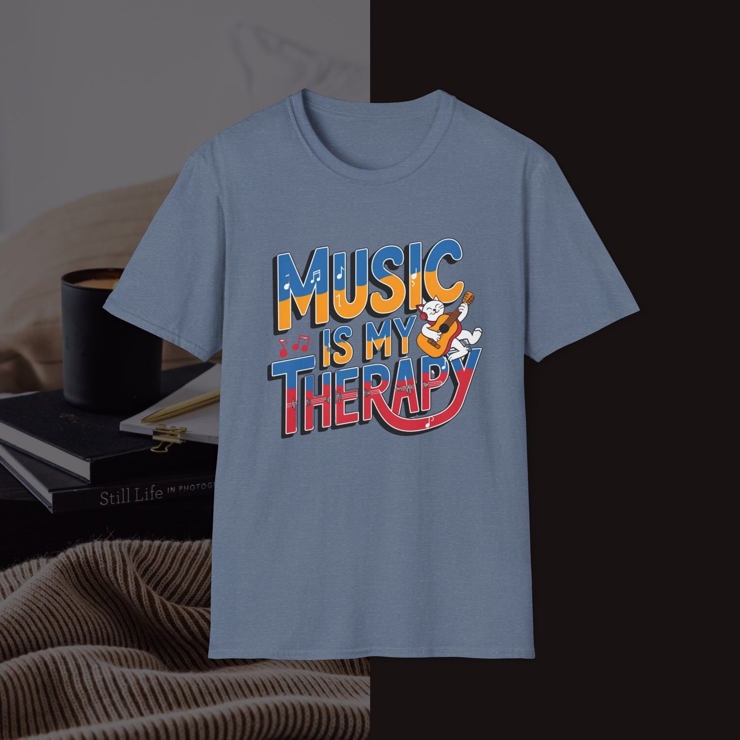 Music Is My Therapy Music Idiom Unisex Softstyle T-Shirt