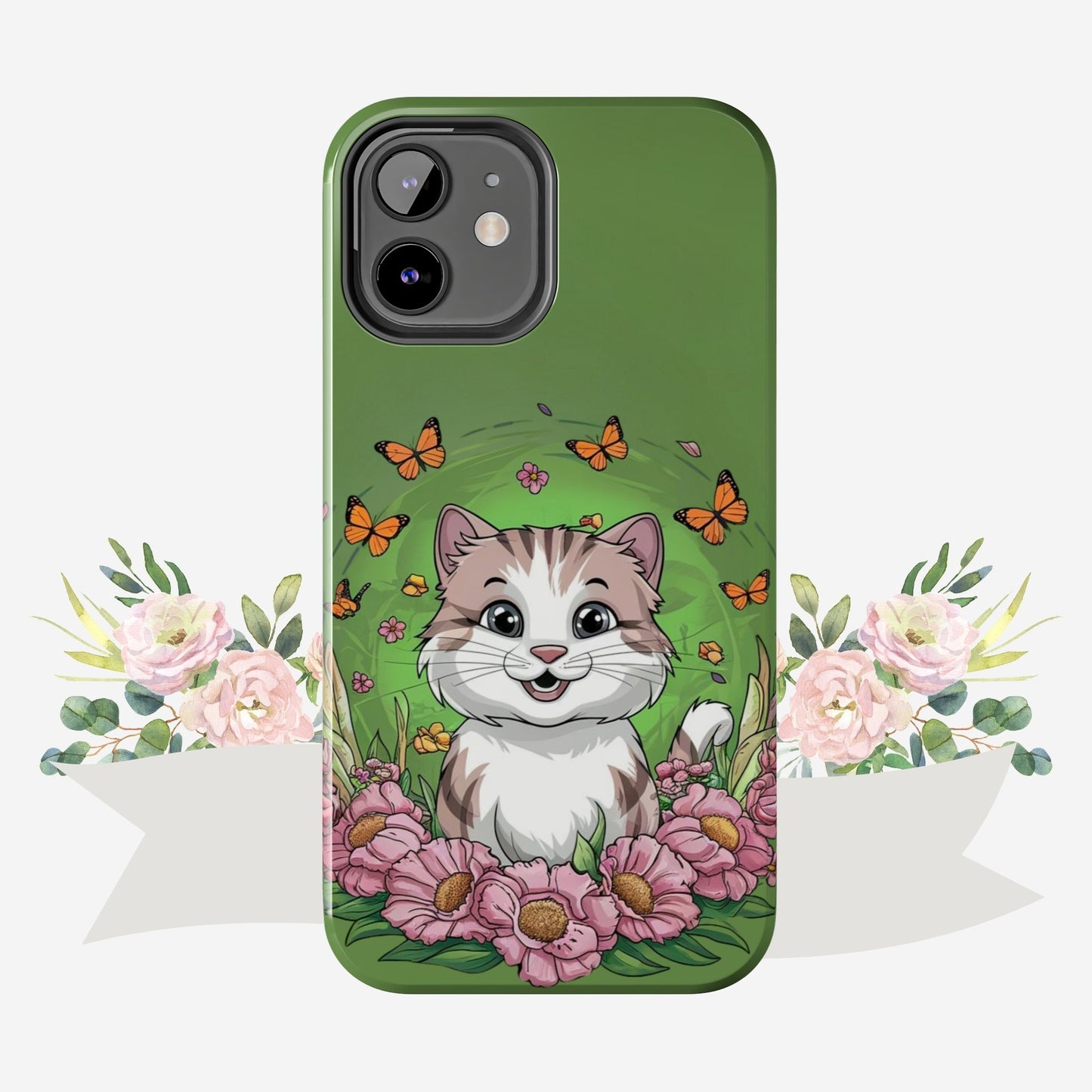 Green Mewsic Wireless Charging Support Tough Case