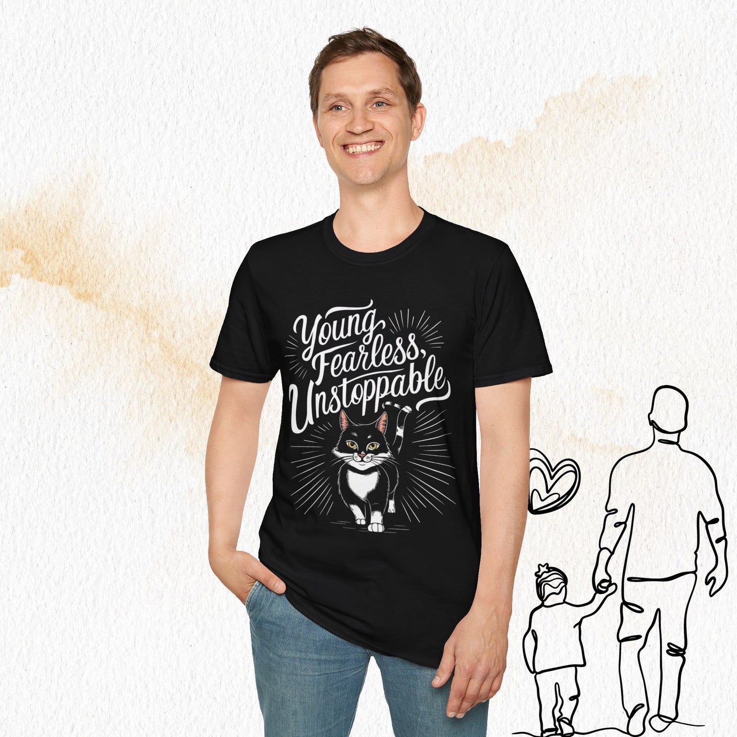 Young Fearless Unstoppable Crew Neck Cotton Men Tshirt