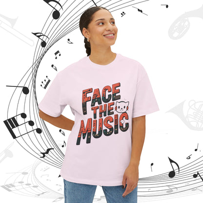 Face The Music Idiom Unisex Oversized Boxy Tshirt