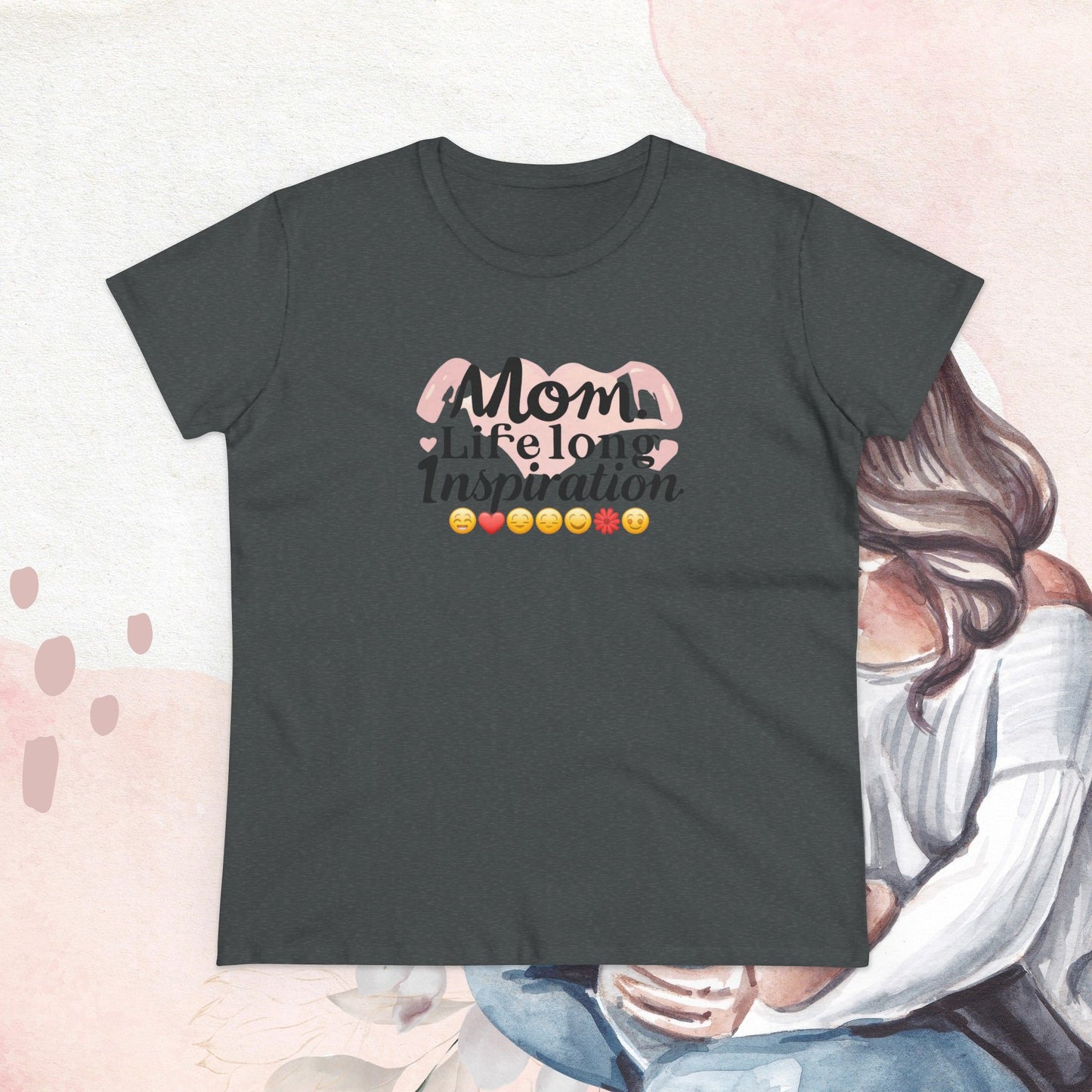 Mom Life Long Inspiration Women Cotton Tshirt