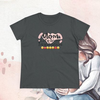 Mom Life Long Inspiration Women Cotton Tshirt