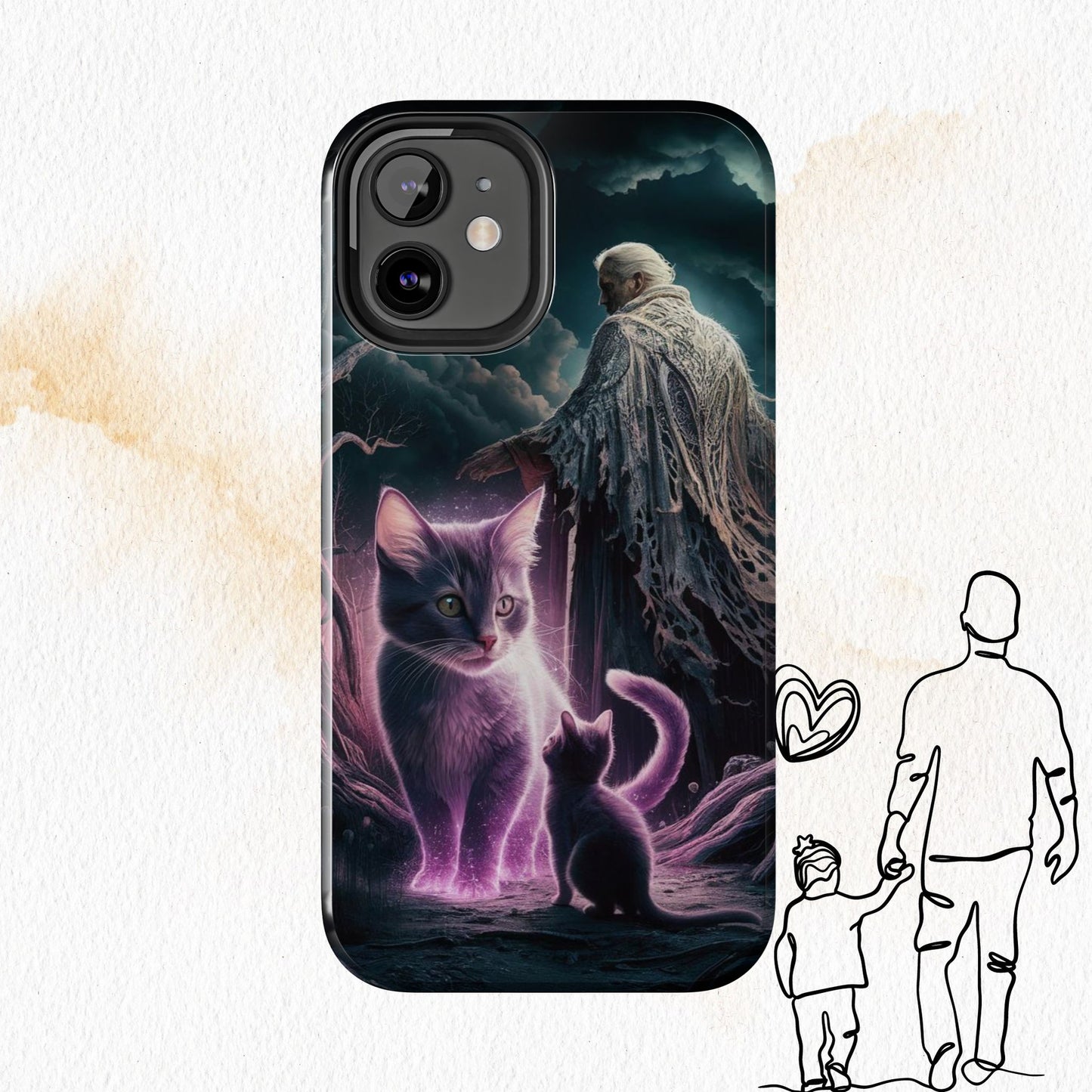 Meowmoirs Wireless Charging Support Tough Case