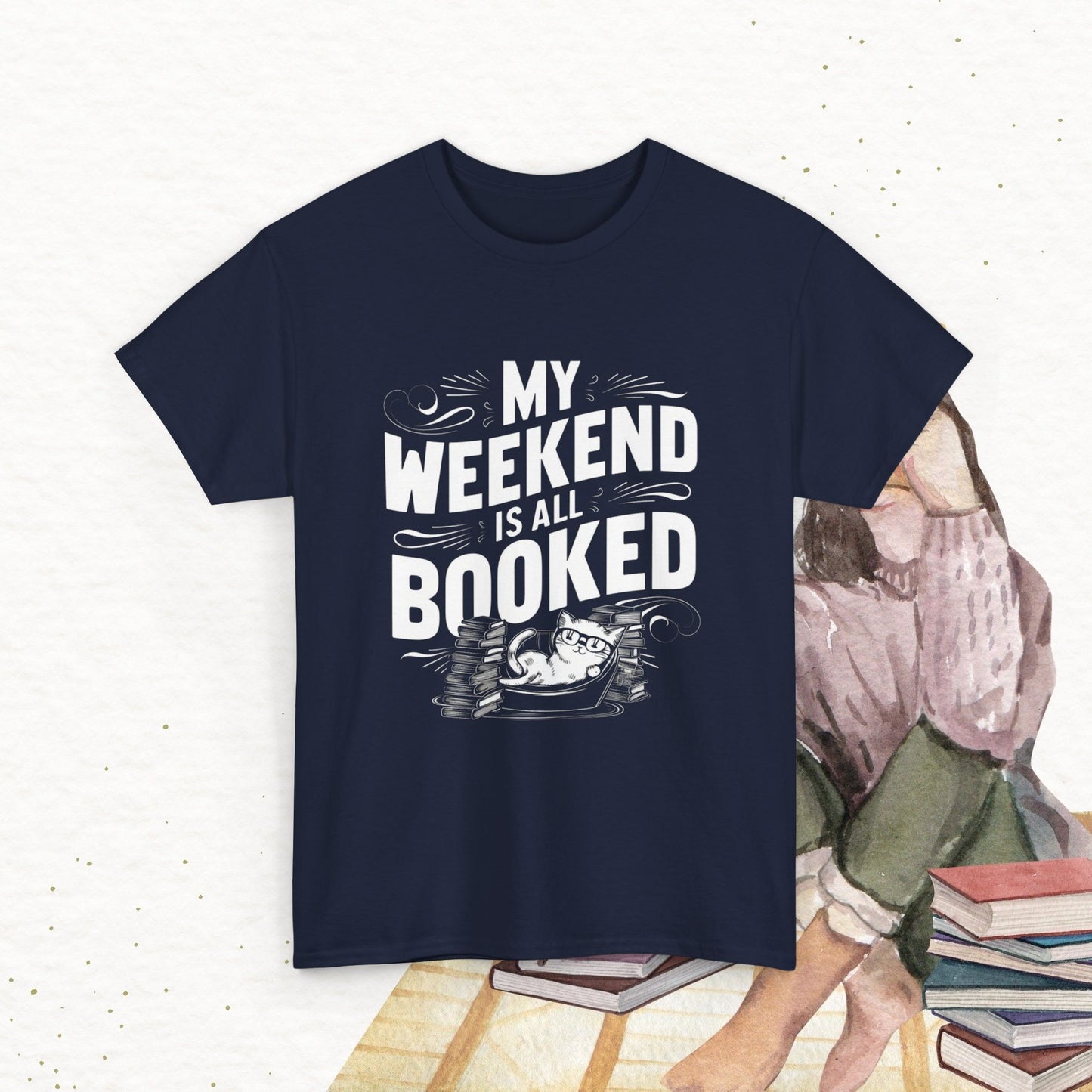 Book Lovers My Weekend Is All Booked Cotton Tshirt