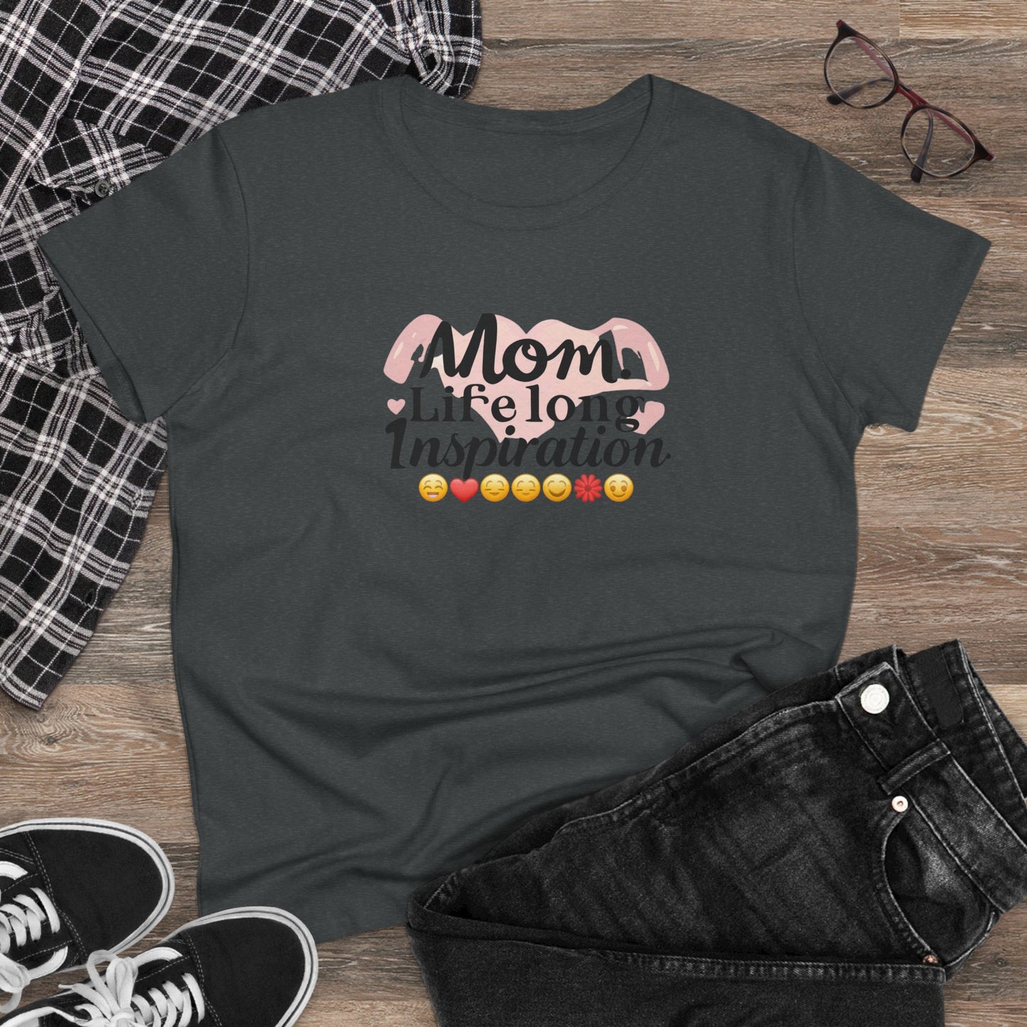 Mom Life Long Inspiration Women Cotton Tshirt