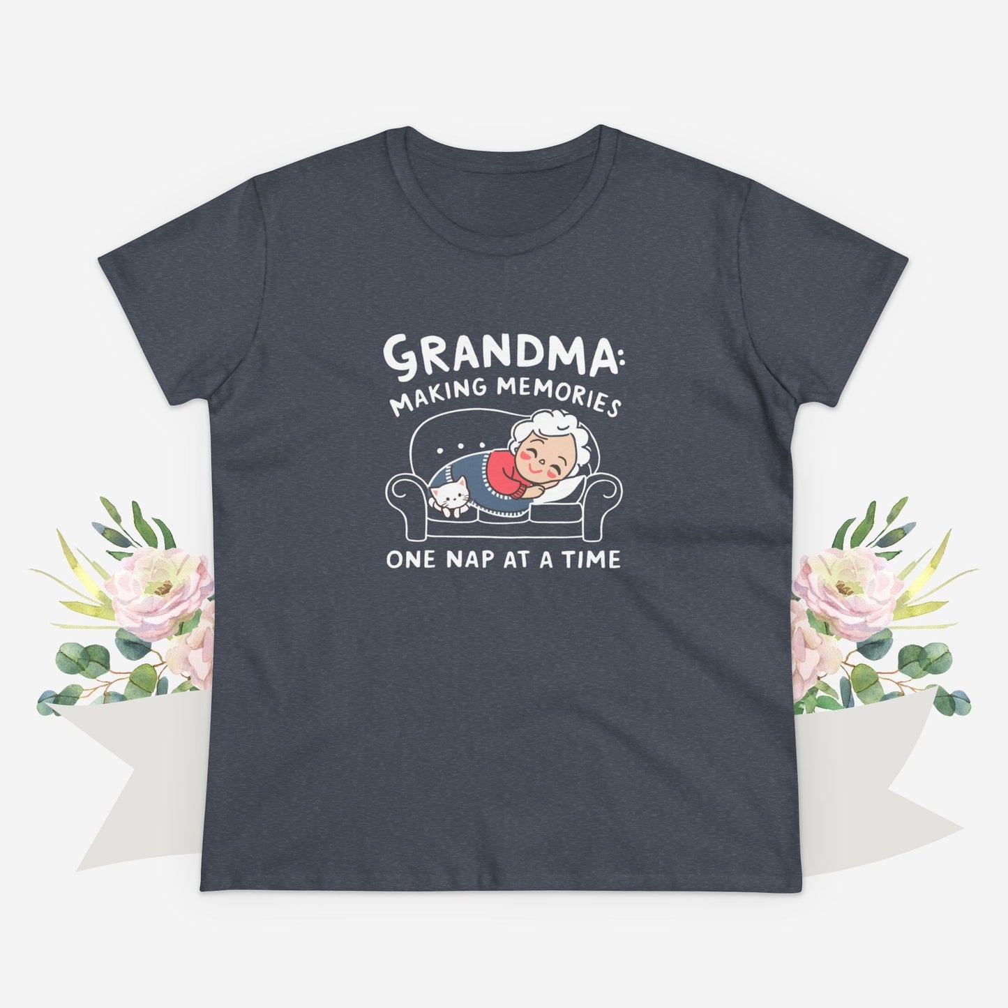 Grandma Making Memory One Nap A Time Women Cotton Tshirt
