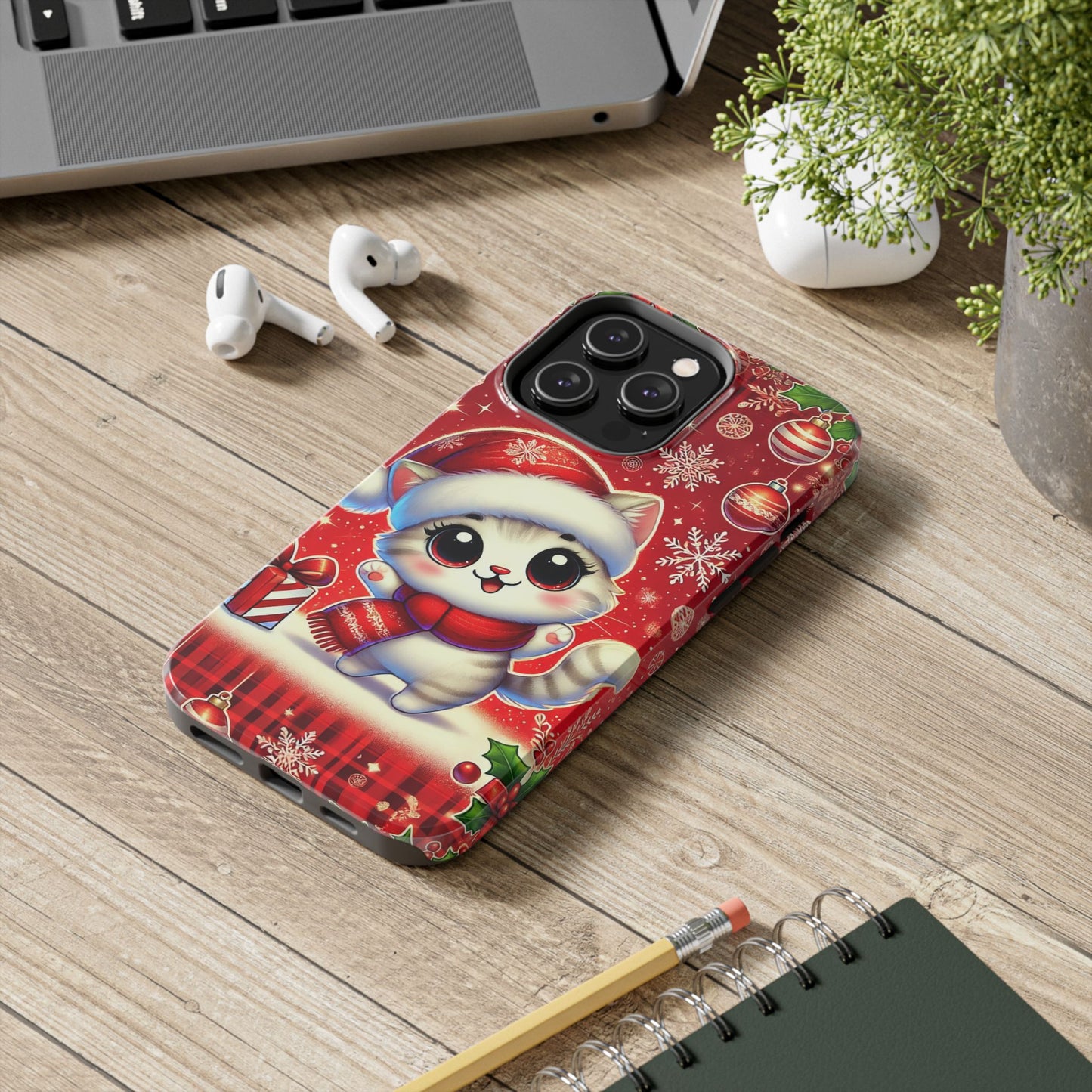 Merry Meows Wireless Charging Support Tough Case