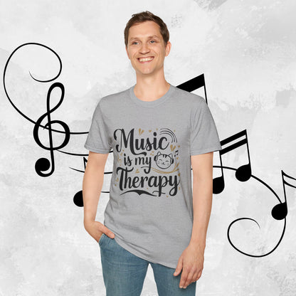 Music Is My Therapy Cotton Men T-Shirt
