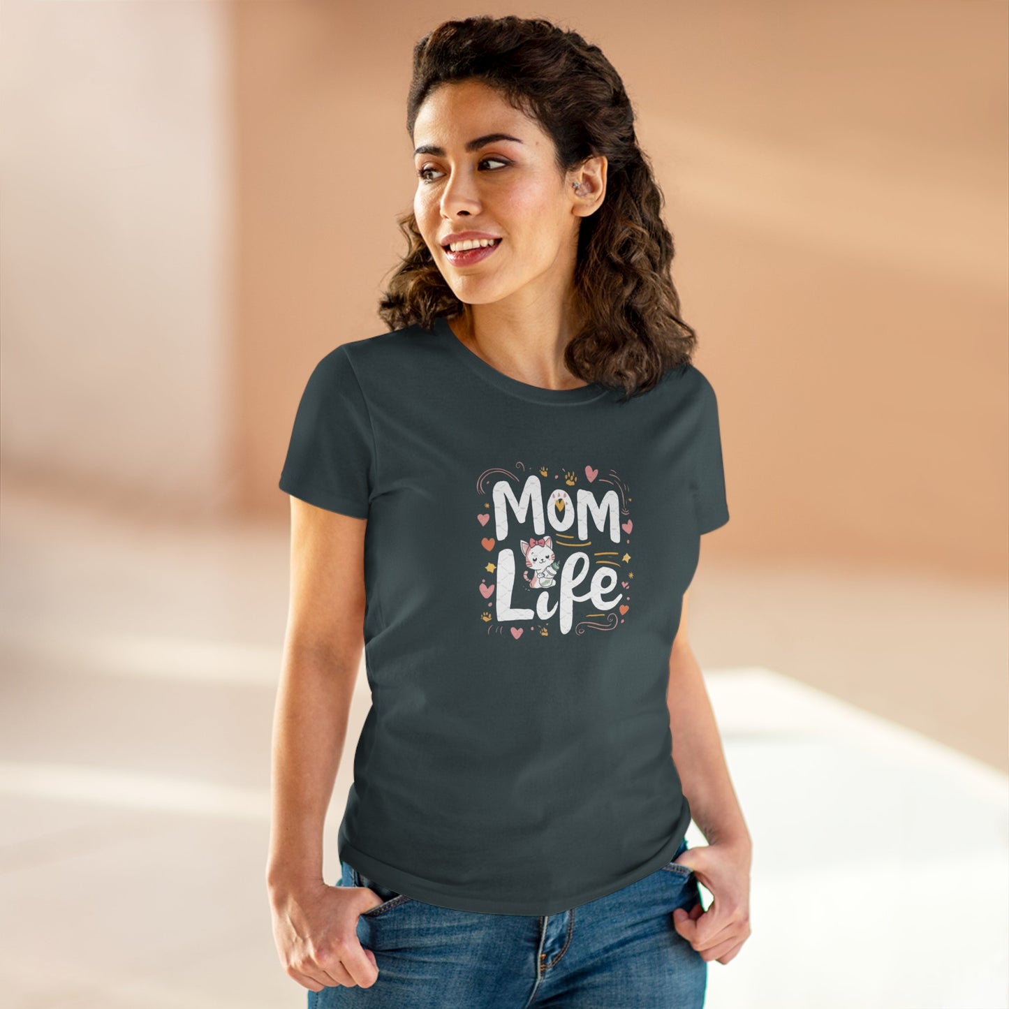 Mom Life Women Cotton Tshirt