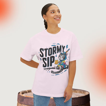 Story Sip Unisex Beerlover Oversized Boxy Tshirt