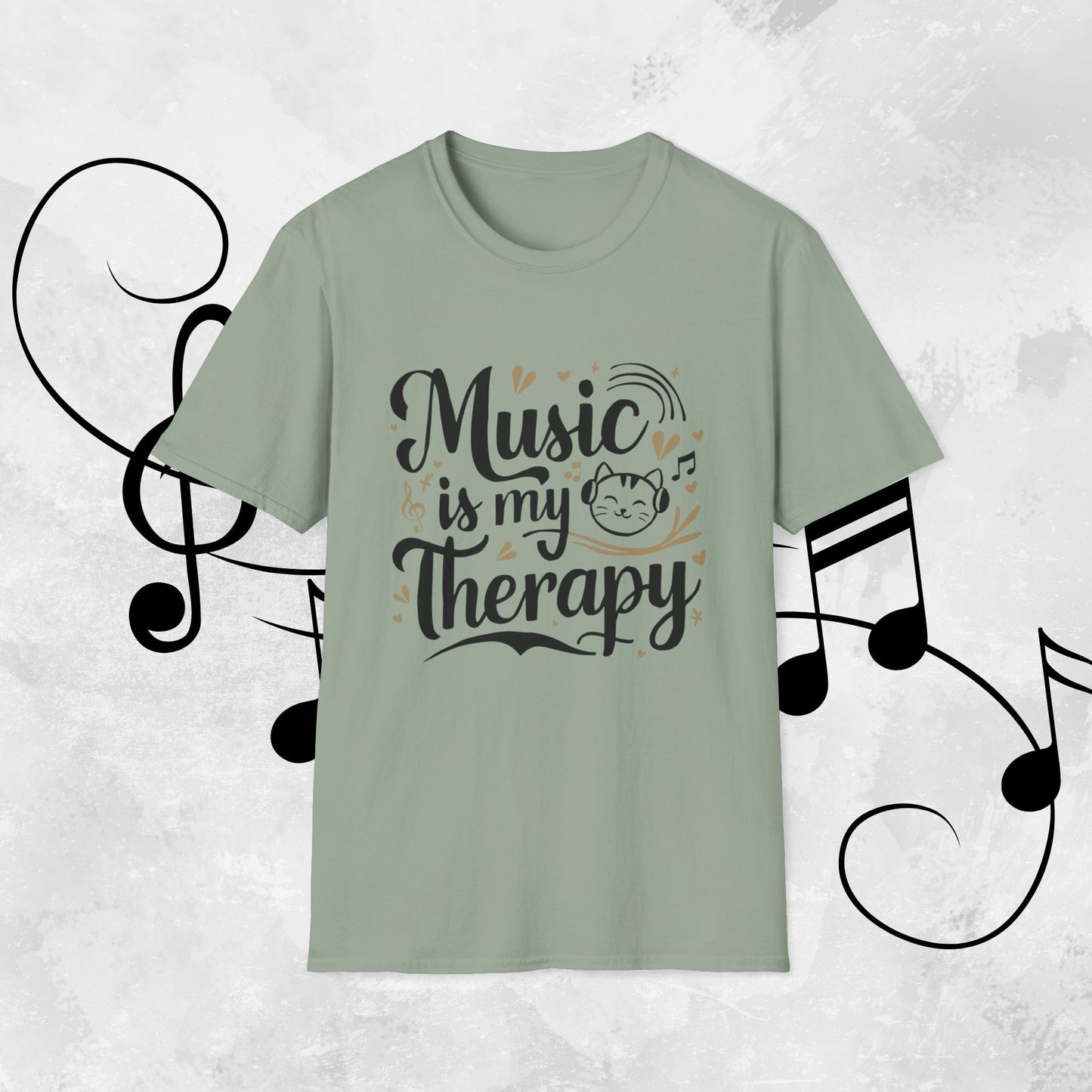 Music Is My Therapy Cotton Men T-Shirt